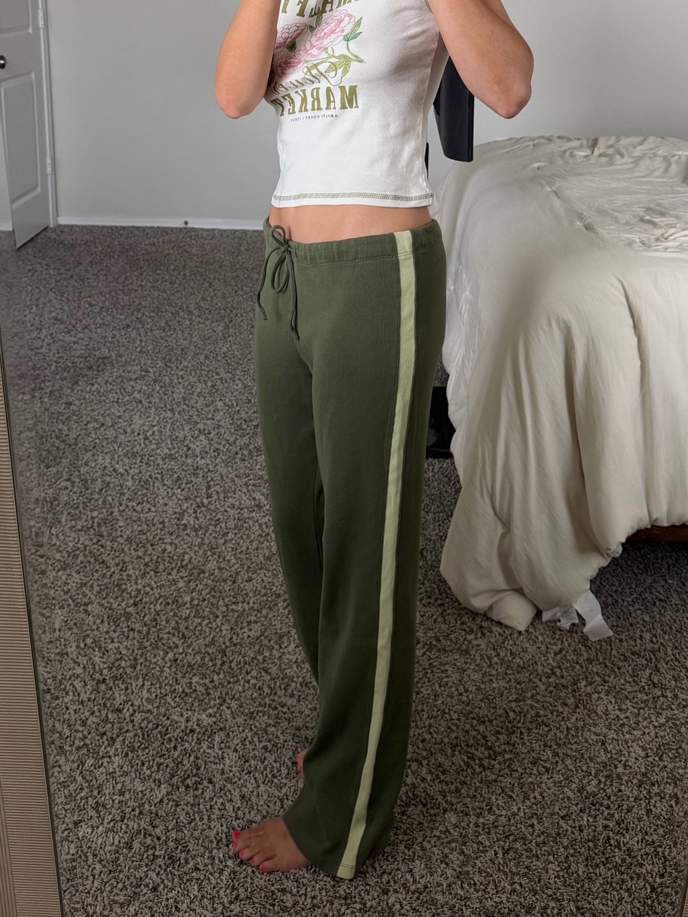 Y2K green champion track pants